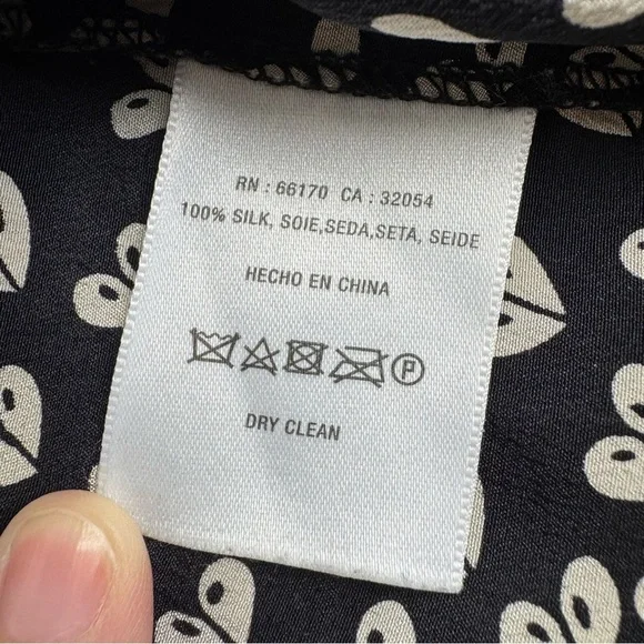 Maeve Silk Heart Print Blouse Medium Anthropologie Cottagecore Top - Picture 3 of 6